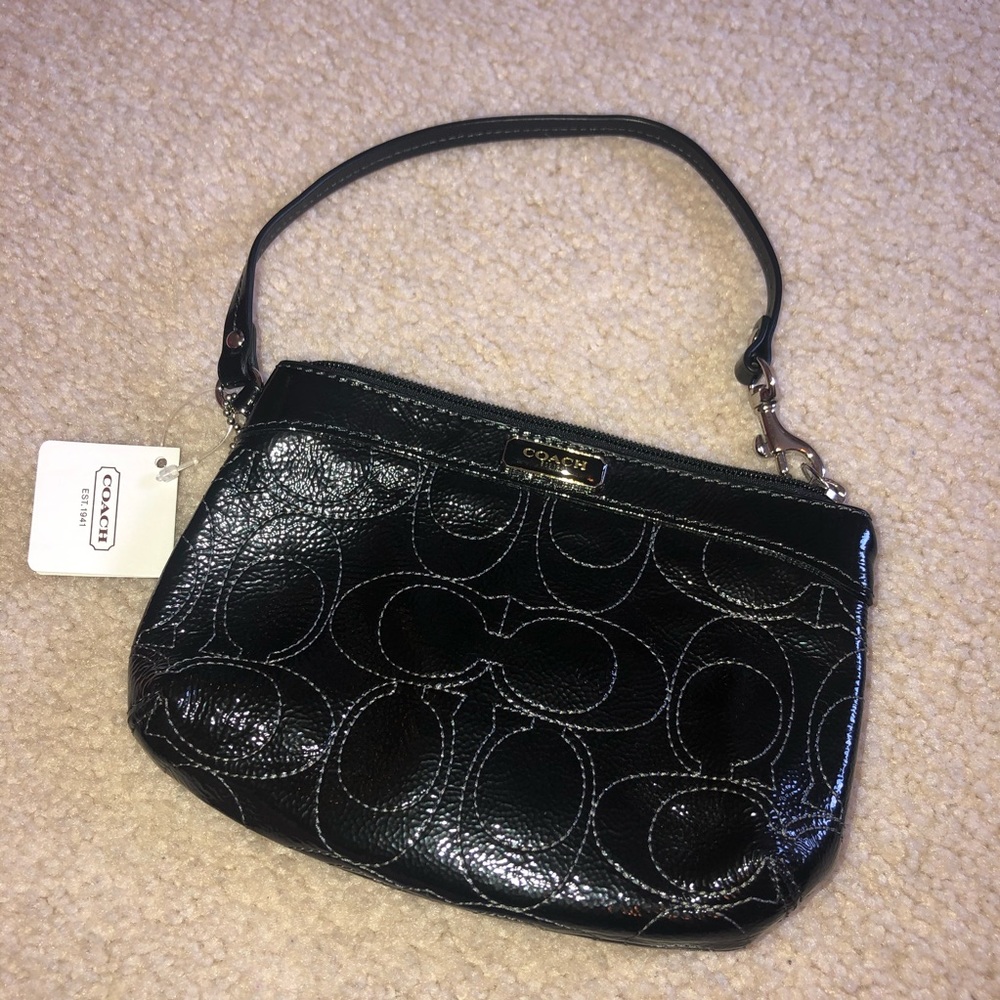 NWT Black Coach wristlet
